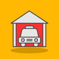 Garage Filled Shadow Icon vector