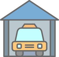 Garage Line Filled Light Icon vector