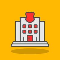 Police Station Filled Shadow Icon vector