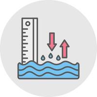 Sea Level Line Filled Light Icon vector