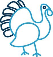 Turkey Line Blue Two Color Icon vector