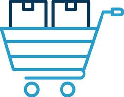 Cart Line Blue Two Color Icon vector