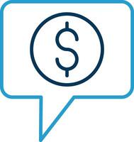 Dollar Chat Line Blue Two Color Icon vector