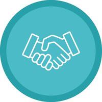 Handshake Line Multi Circle Icon vector