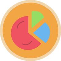 Pie Chart Flat Multi Circle Icon vector