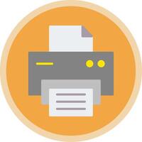 Printer Flat Multi Circle Icon vector