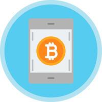 Bitcoin Pay Flat Multi Circle Icon vector