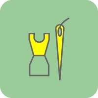 Dressmaking Filled Yellow Icon vector