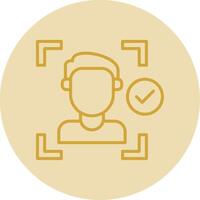 Face Detection Line Yellow Circle Icon vector