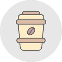 Latte Line Filled Light Icon vector