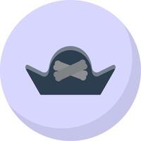 Pirate Hat Flat Bubble Icon vector