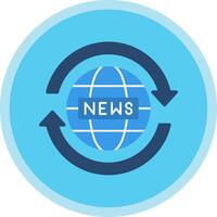 Noticias reporte plano multi circulo icono vector