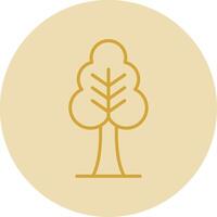 Tree Line Yellow Circle Icon vector