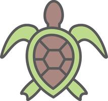 mar Tortuga línea lleno ligero icono vector