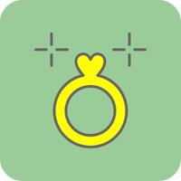 Wedding Ring Filled Yellow Icon vector