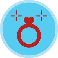 Wedding Ring Flat Multi Circle Icon vector
