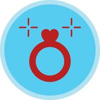 Wedding Ring Flat Multi Circle Icon vector