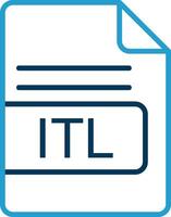 ITL File Format Line Blue Two Color Icon vector