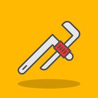 Pipe Wrench Filled Shadow Icon vector