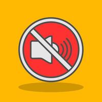 No sonido lleno sombra icono vector