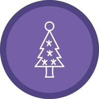 Christmas Tree Line Multi Circle Icon vector