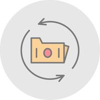 Data Backup Line Filled Light Icon vector