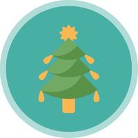 Christmas Tree Flat Multi Circle Icon vector