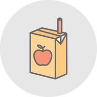 jugo caja línea lleno ligero icono vector