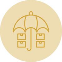 Keep Dry Line Yellow Circle Icon vector