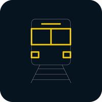 Train Line Yellow White Icon vector