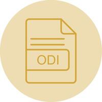 ODI File Format Line Yellow Circle Icon vector