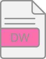 dw archivo formato línea lleno ligero icono vector
