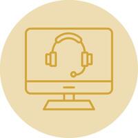 Computer Line Yellow Circle Icon vector