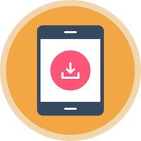 Downloading Data Flat Multi Circle Icon vector