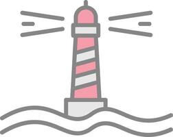 Lighthouse Line Filled Light Icon vector