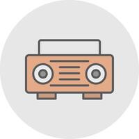 radio línea lleno ligero icono vector