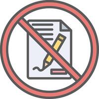 prohibido firmar línea lleno ligero icono vector