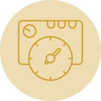 Thermostat Line Yellow Circle Icon vector