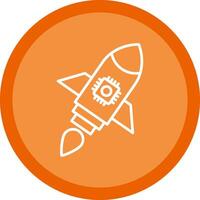 Rocket Line Multi Circle Icon vector