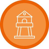 Tower Line Multi Circle Icon vector