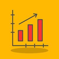 Bar Chart Filled Shadow Icon vector