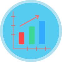 Bar Chart Flat Multi Circle Icon vector