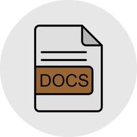 DOCS File Format Line Filled Light Icon vector