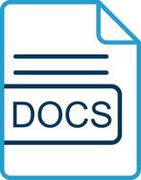 docs archivo formato línea azul dos color icono vector