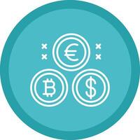 Cryptocurrency Coins Line Multi Circle Icon vector