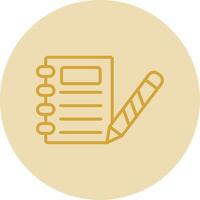 Notes Line Yellow Circle Icon vector