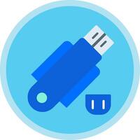 Pendrive Flat Multi Circle Icon vector