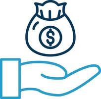 Savings Line Blue Two Color Icon vector