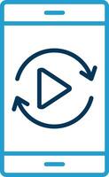 Sync Line Blue Two Color Icon vector