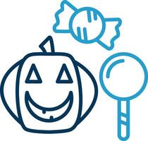 Trick or Treat Line Blue Two Color Icon vector